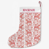 スウェーデンダラホースフォークアートパターン名前をカスタムする スモールクリスマスストッキング (裏面)