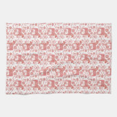 スウェーデンダラホースフォークアートパターン キッチンタオル (横)