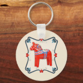 スウェーデンダラホースフォークアートフレーム キーホルダー (正面)