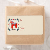 スウェーデンダラホースフォークアートフレーム ラベル (インサイチュ)