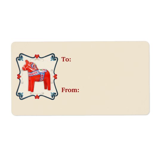 スウェーデンダラホースフォークアートフレーム ラベル (正面)