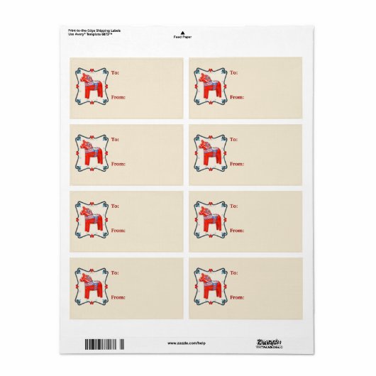 スウェーデンダラホースフォークアートフレーム ラベル (フルシート)