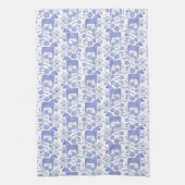 スウェーデンダラホースフォークアートブルーキッチンタオル キッチンタオル (縦)