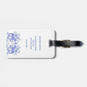 スウェーデンダラホースフォークアートブルー&ホワイトカスタム ラゲッジタグ (裏面横)