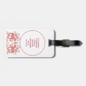 スウェーデンダラホースフォークアートレッドホワイト ラゲッジタグ (裏面横)