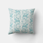 スウェーデンダラホースフォークア伝統的ートティール(緑がかった色)グリーン クッション (裏面)