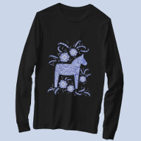 スウェーデンダラホースブルーバイキングTシャツ