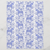 スウェーデンダラホースブルーフォークアートスクラップブック紙 (正面)