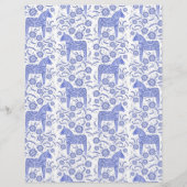 スウェーデンダラホースブルーフォークアートスクラップブック紙 (裏面)