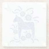 スウェーデンダラホースブルー&ホワイトガラスコースター ガラスコースター (裏面)