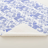 スウェーデンダラホースブルー&ホワイトシェルパブランケット シェルパブランケット (3/4)