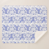 スウェーデンダラホースブルー&ホワイトシェルパブランケット シェルパブランケット (正面(横))