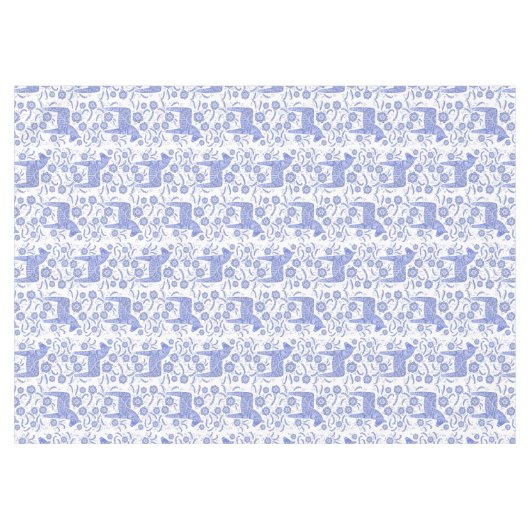 スウェーデンダラホースブルー&ホワイトテーブルクロス テーブルクロス (正面(横))