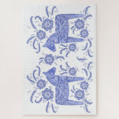 スウェーデンダラホースブルー&ホワイト ジグソーパズル (縦)