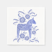 スウェーデンダラホースブルー&ホワイト スタンダードカクテルナプキン (正面)