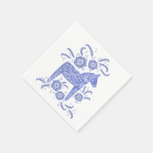 スウェーデンダラホースブルー&ホワイト スタンダードカクテルナプキン (角)