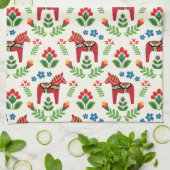 スウェーデンダラホースレッド キッチンタオル (折り畳み)