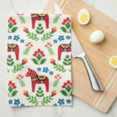 スウェーデンダラホースレッド キッチンタオル (四つ折り)