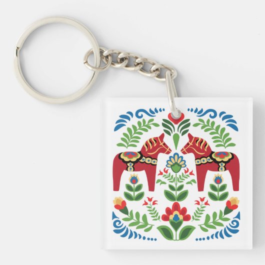 スウェーデンダラホースレッド キーホルダー (正面)