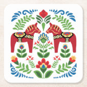 スウェーデンダラホースレッド スクエアペーパーコースター (正面)