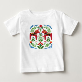 スウェーデンダラホースレッド ベビーTシャツ