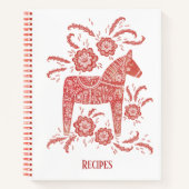 スウェーデンダラホース伝統的フォークアートレシピ ノートブック (正面)