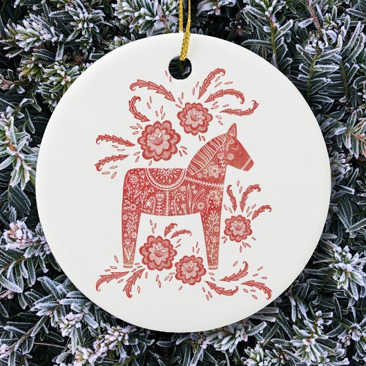 スウェーデンダラホース伝統的フォークアート セラミックオーナメント