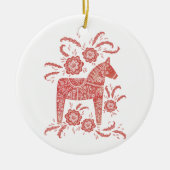 スウェーデンダラホース伝統的フォークアート セラミックオーナメント (正面)