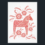 スウェーデンダラホース赤と白フォークアート フォトプリント          <br><div class="desc">スウェーデン伝統的のダラホースフォークアートスタイルのデザイン赤と白in.スカンジナビアのデザインを愛する人に最適。オリジナルアートby Nic Squirrell.</div>