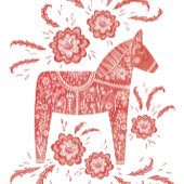 スウェーデンダラ赤と白ウマ フロストグラスビールジョッキ