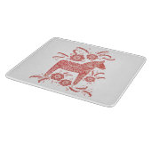 スウェーデンダラ赤と白ホース カッティングボード (角)