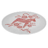 スウェーデンダラ赤と白ホース カッティングボード (角)