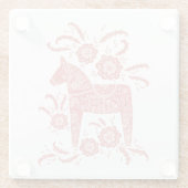 スウェーデンダラ赤と白ホース ガラスコースター (裏面)