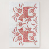 スウェーデンダラ赤と白ホース ジグソーパズル (縦)