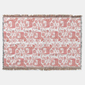 スウェーデンダラ赤と白ホース スローブランケット (正面)