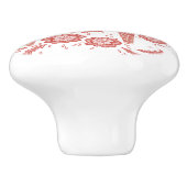 スウェーデンダラ赤と白ホース セラミックノブ (側面)