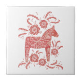 スウェーデンダラ赤と白ホース タイル (正面)