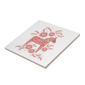 スウェーデンダラ赤と白ホース タイル (側面)