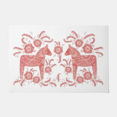 スウェーデンダラ赤と白ホース ドアマット (正面)