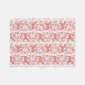 スウェーデンダラ赤と白ホース フリースブランケット (正面(横))