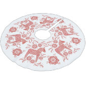 スウェーデンダラ赤と白ホース ブラッシュドポリエステルツリースカート (アングル)