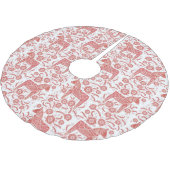 スウェーデンダラ赤と白ホース ブラッシュドポリエステルツリースカート (アングル)