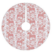 スウェーデンダラ赤と白ホース ブラッシュドポリエステルツリースカート (正面)