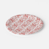 スウェーデンダラ赤と白ホース ペーパープレート (アングル)