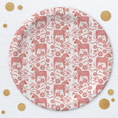 スウェーデンダラ赤と白ホース ペーパープレート