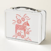 スウェーデンダラ赤と白ホース メタルランチボックス (裏面)