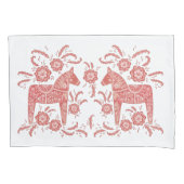 スウェーデンダラ赤と白ホース 枕カバー (正面左)