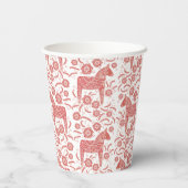 スウェーデンダラ赤と白ホース 紙コップ (裏面)