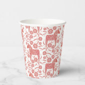 スウェーデンダラ赤と白ホース 紙コップ (右)