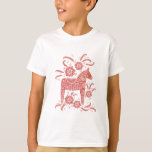 スウェーデンダラ赤と白ホース Tシャツ<br><div class="desc">スウェーデン伝統的のダラホースイラストレーション。オリジナルアートby Nic Squirrell.</div>